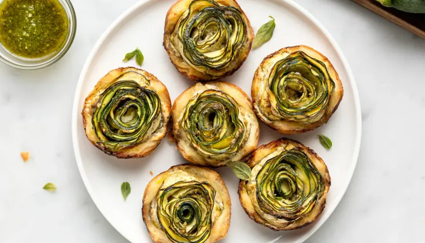 Rotolini di pasta sfoglia con zucchine, un'esplosione di gusto e colore. Perfetti per un antipasto o un brunch.