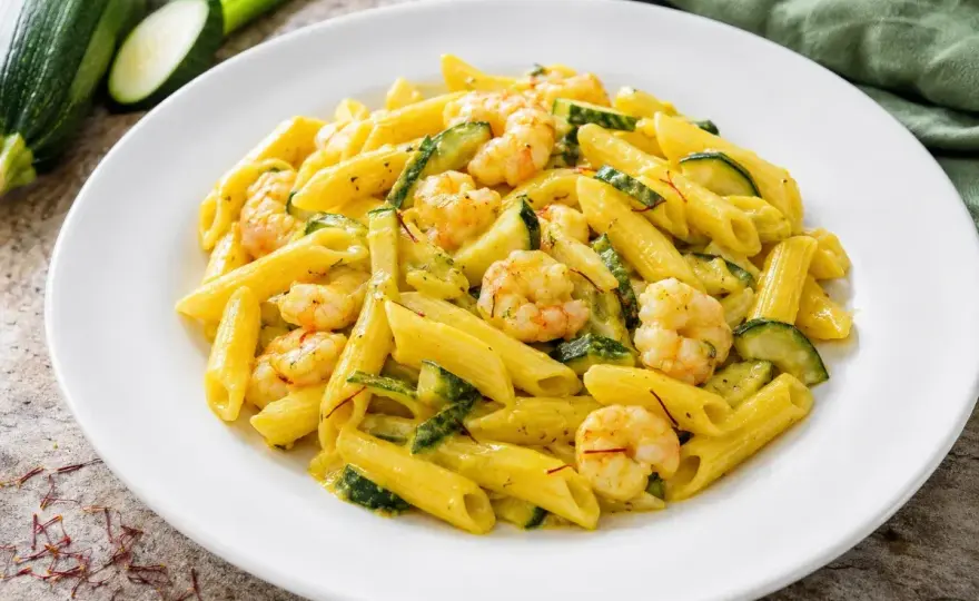 Pasta zucchine e gamberetti cremosa senza panna