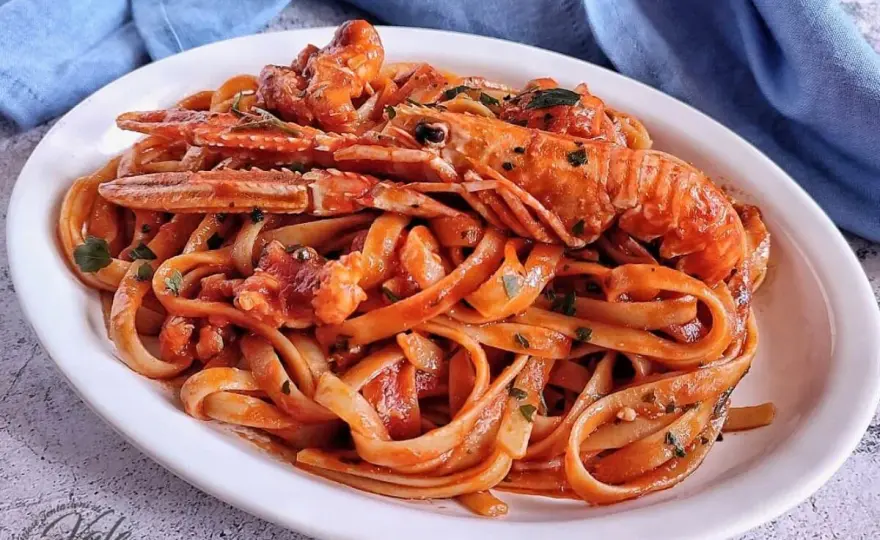 Linguine agli scampi, il segreto è il fumetto ben filtrato